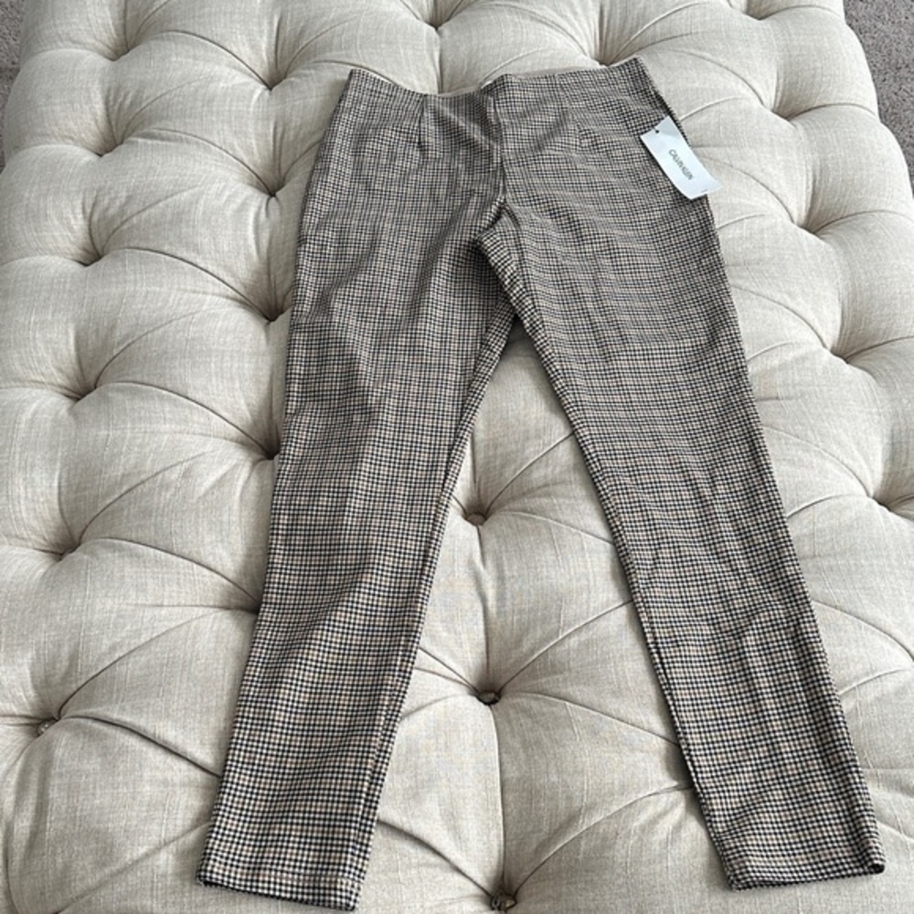 NWT Calvin Klein Women's Black and brown Houndstooth Pants